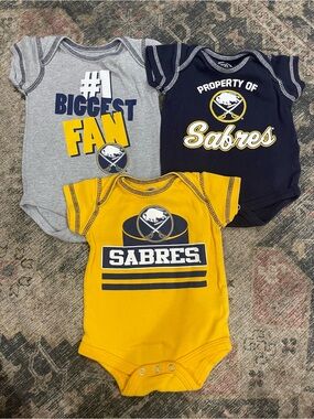 Sabres Baby Onesie Set - Navy, Gold, Gray
